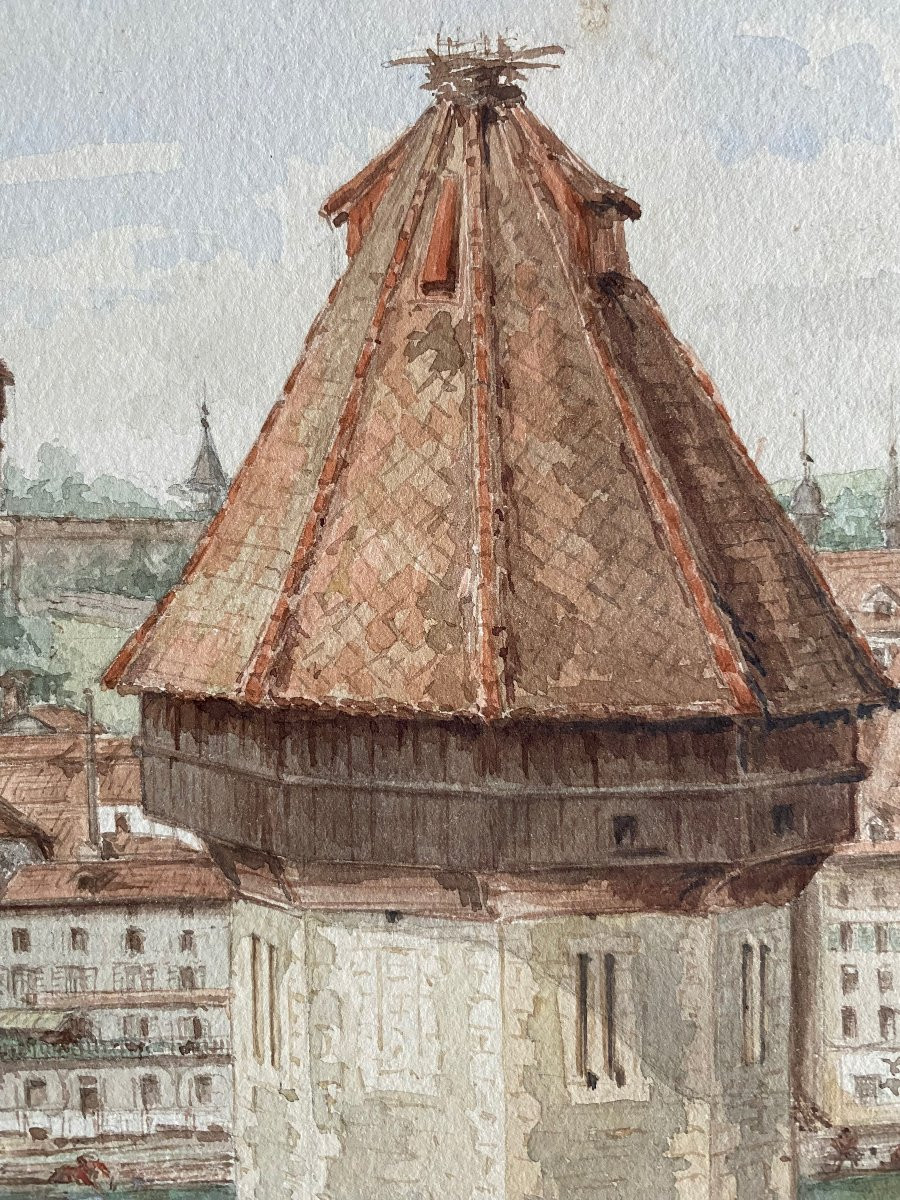 Montigny, Lucerne, Switzerland, Watercolor Dated 1892, Document-photo-4