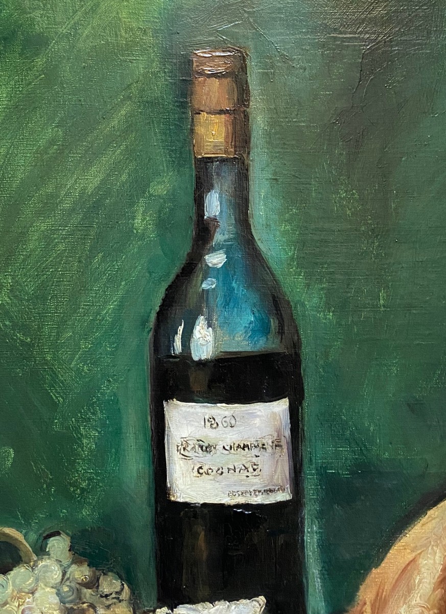 ARIS METZANOFF CUBISME ECOLE DE PARIS ART DECO NATURE MORTE AU COGNAC 1860-photo-2