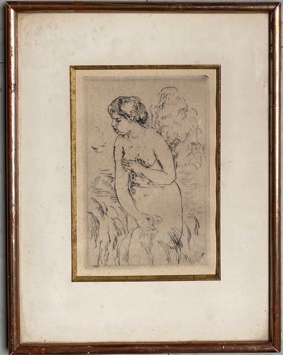Pierre-auguste Renoir (1841-1919) Nude Etching Early 20th Century-photo-2
