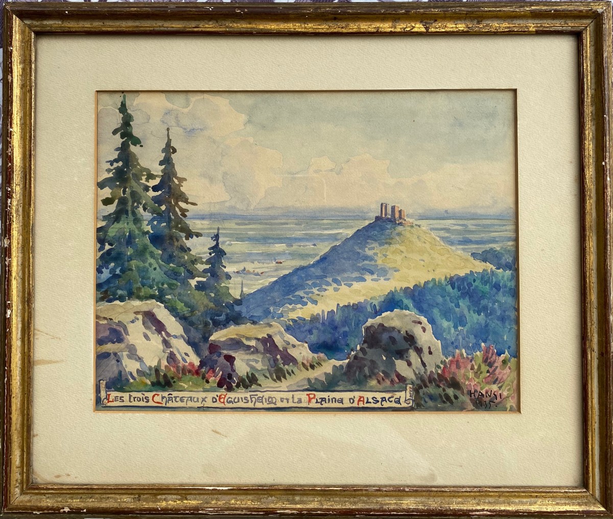 Hansi (1873-1951) The Three Castles Of Eguisheim And The Alsace Plain 1935-photo-2