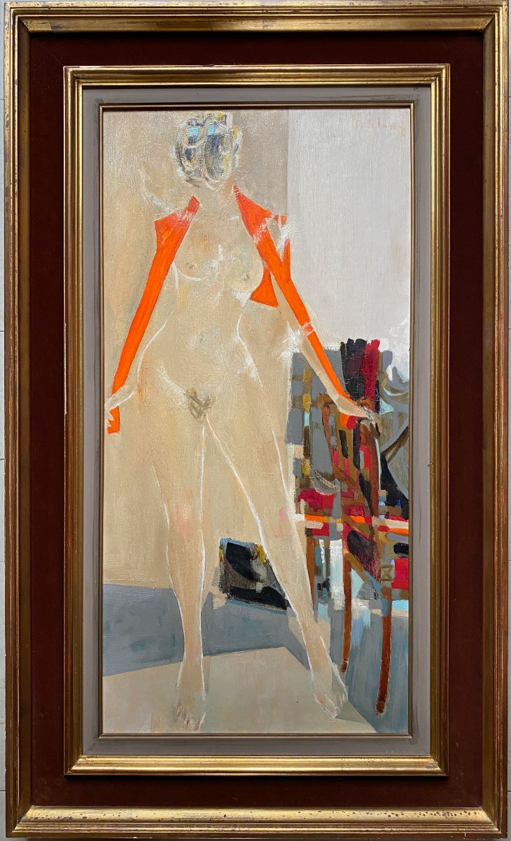 Pierre Emile Gabriel LELONG (1908-1984) Nu au chandail rouge-photo-2