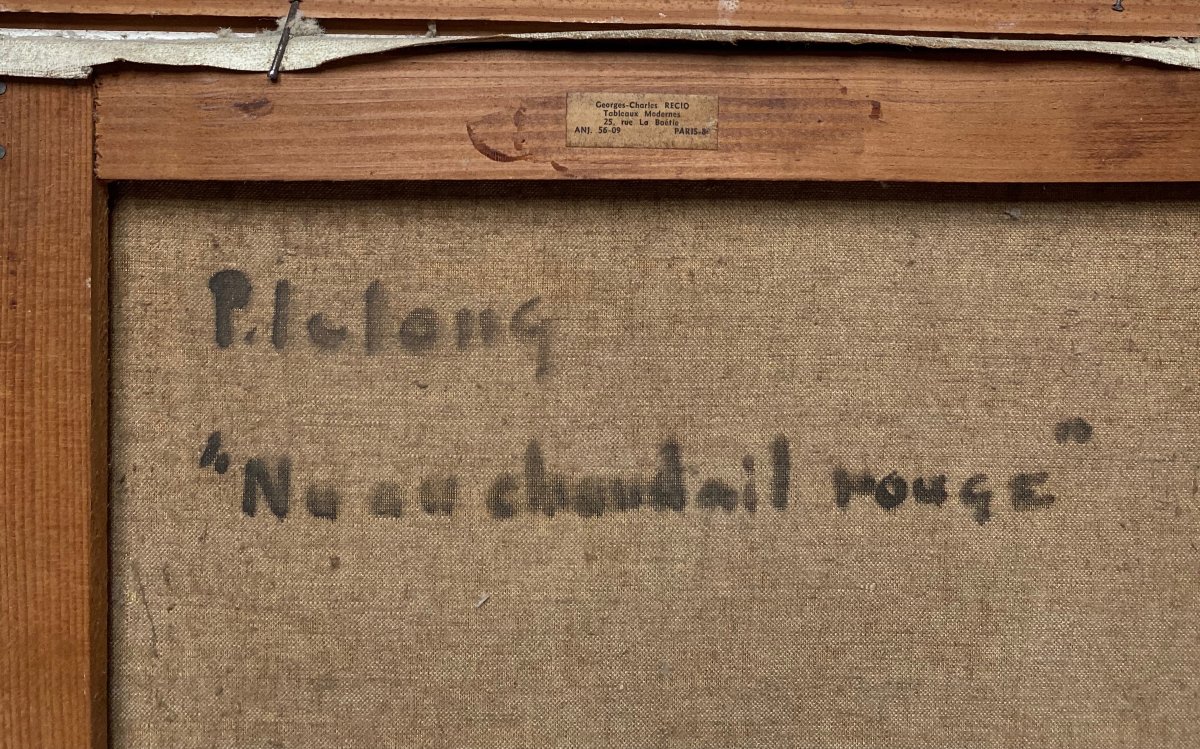 Pierre Emile Gabriel LELONG (1908-1984) Nu au chandail rouge-photo-2