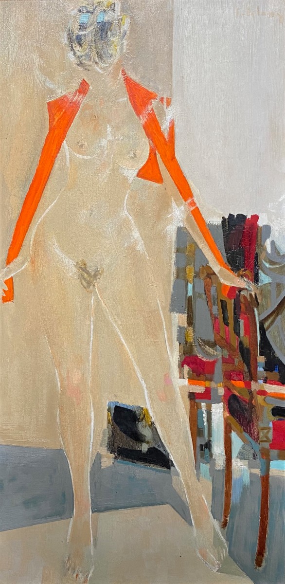 Pierre Emile Gabriel LELONG (1908-1984) Nu au chandail rouge