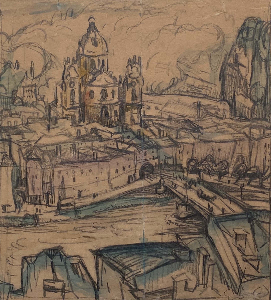 Emile Othon FRIESZ (1879-1949) Ville à identifier