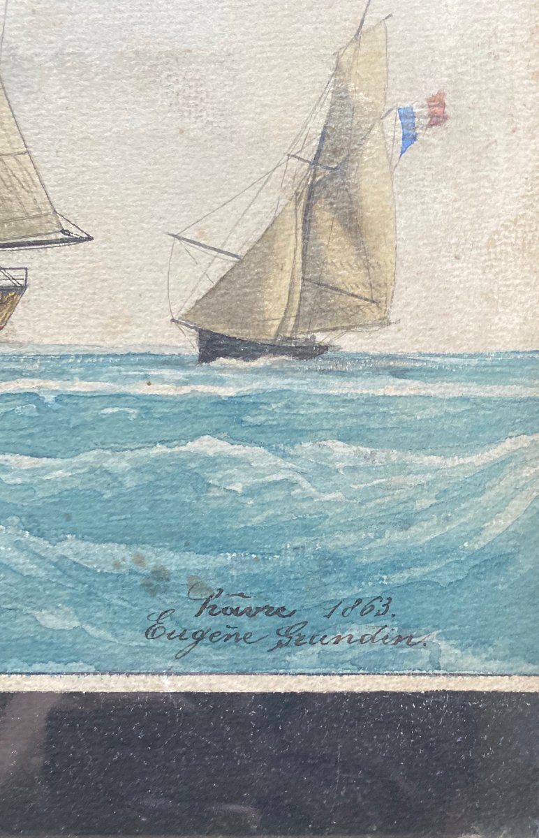 Eugène Grandin ( 1833-1919) The Mixed Steamer Isly Returning To The Port Of Le Havre 1863-photo-4