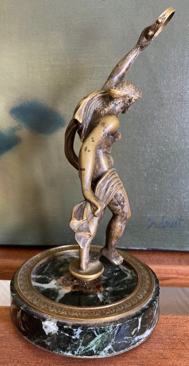 Femme au tambourin bronze XIXème-photo-3