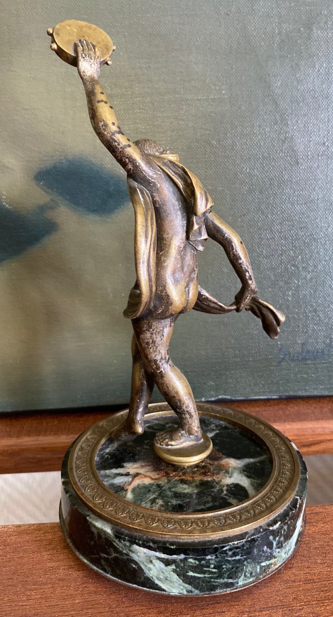 Femme au tambourin bronze XIXème-photo-1