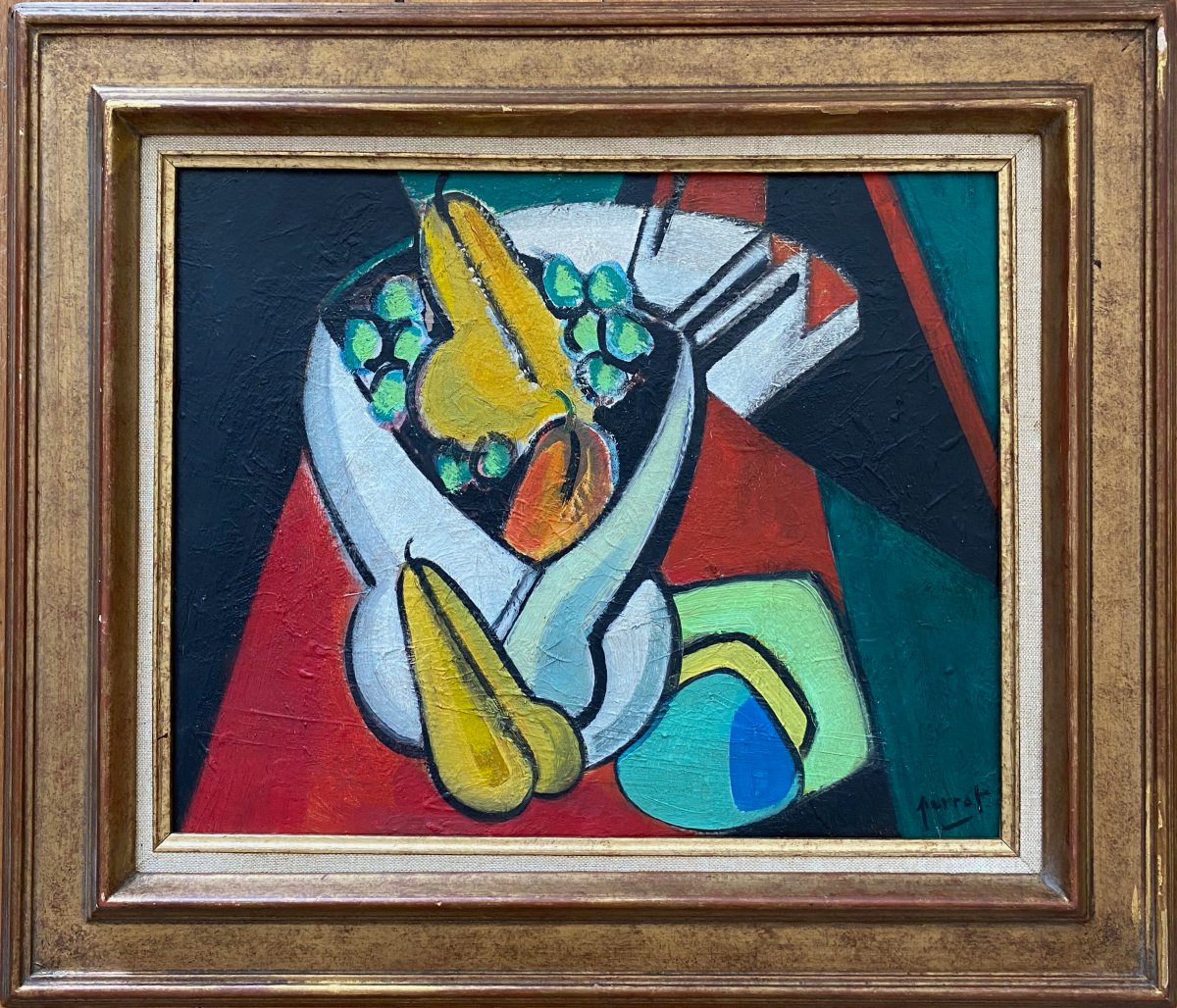 Perrot, Unidentified Still Life With Pears, Post-cubist