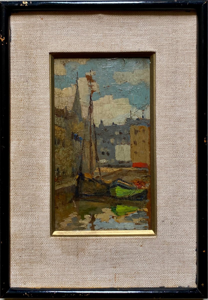 Paul Elie Gernez (1888–1948) Boats At The Dock-photo-2
