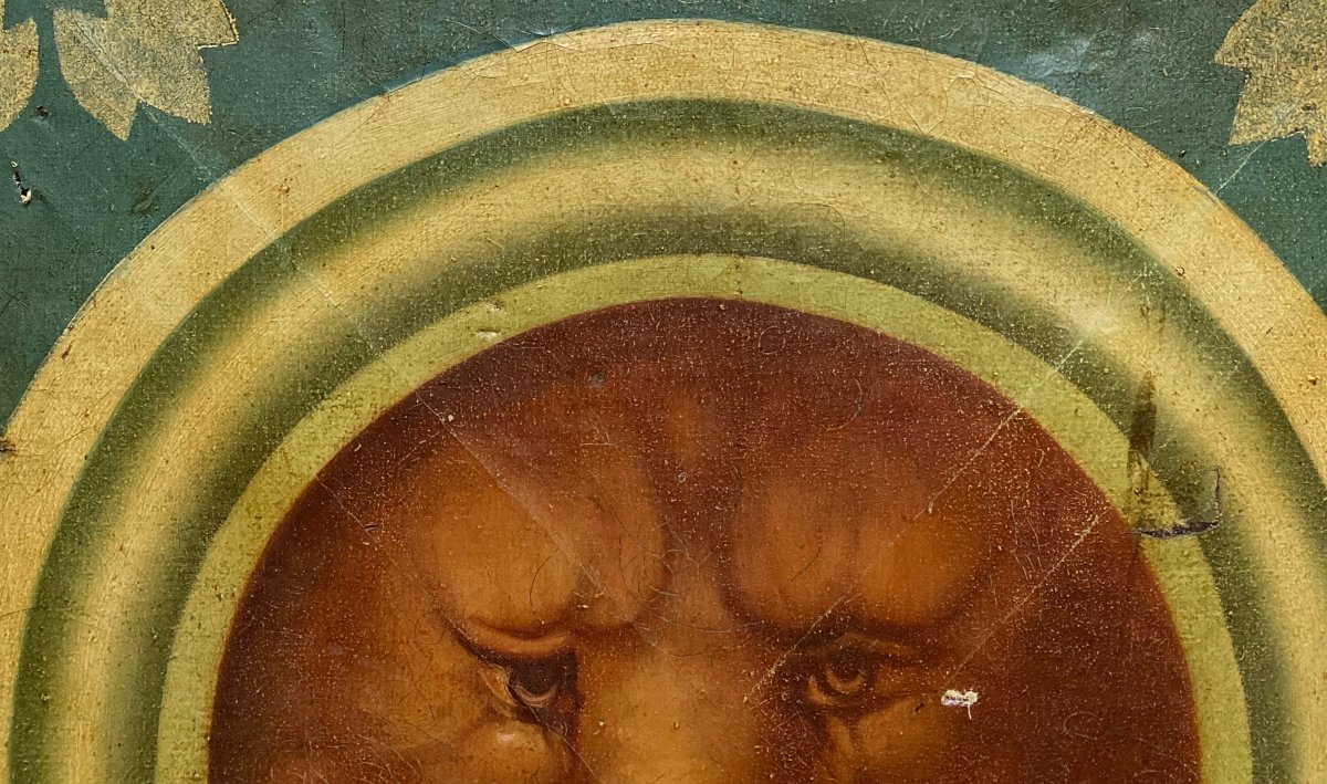 19th-century Italian Lion, Oil On Canvas-photo-1