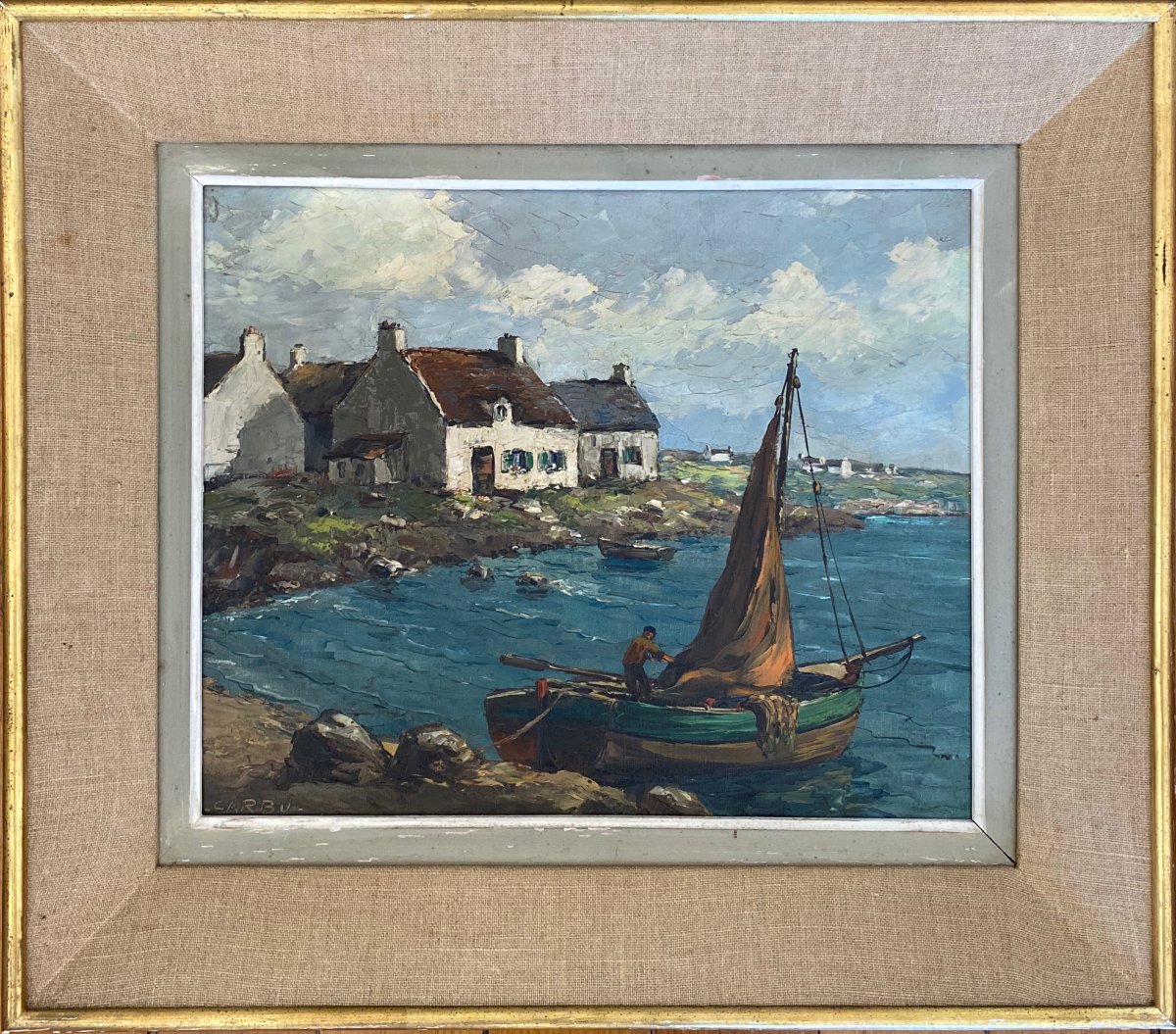 François Carbu 1896–1961 Returning From A Fishing Trip In Audierne, Brittany-photo-2