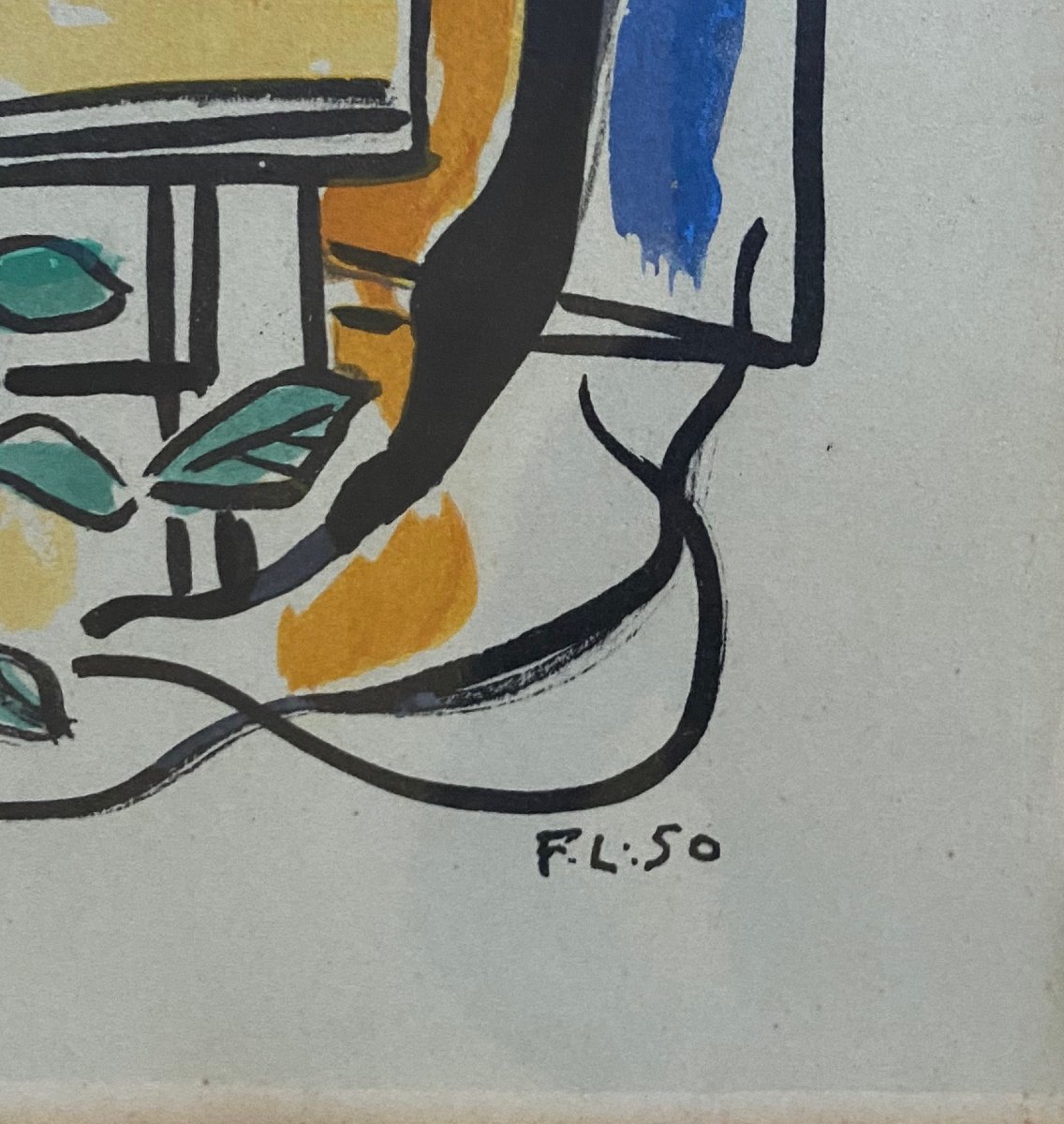 Fernand LÉGER (1881-1955) Nature morte au pichet bleu 1950-photo-3