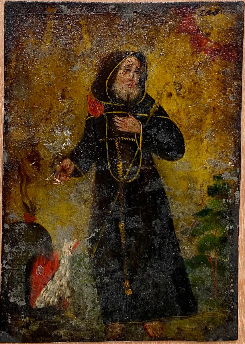 École XVIIème Saint François de Paule sur cuivre Caritas