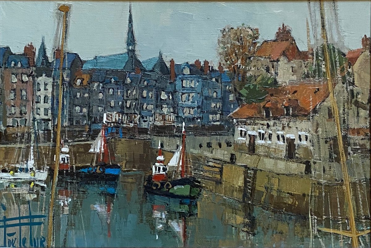 Joë LE FUR (1920-2001) Honfleur le port