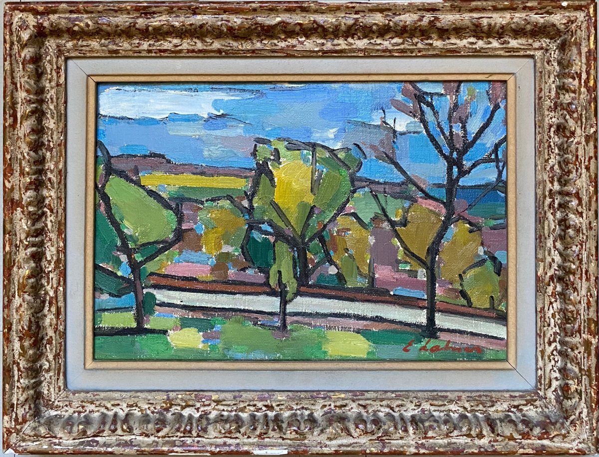émile Lahner (1893–1980) Cubist Landscape—hungary-photo-2