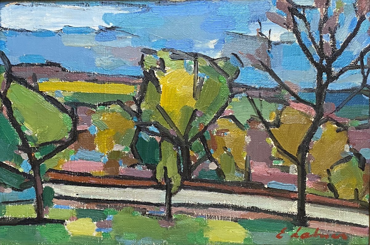 émile Lahner (1893–1980) Cubist Landscape—hungary