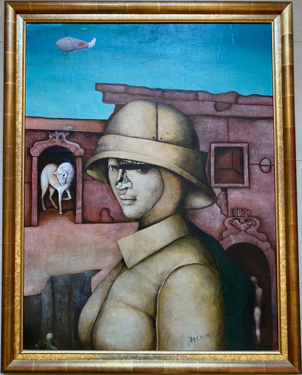 Illegible Signature; Surrealist Painting To Be Identified-photo-2