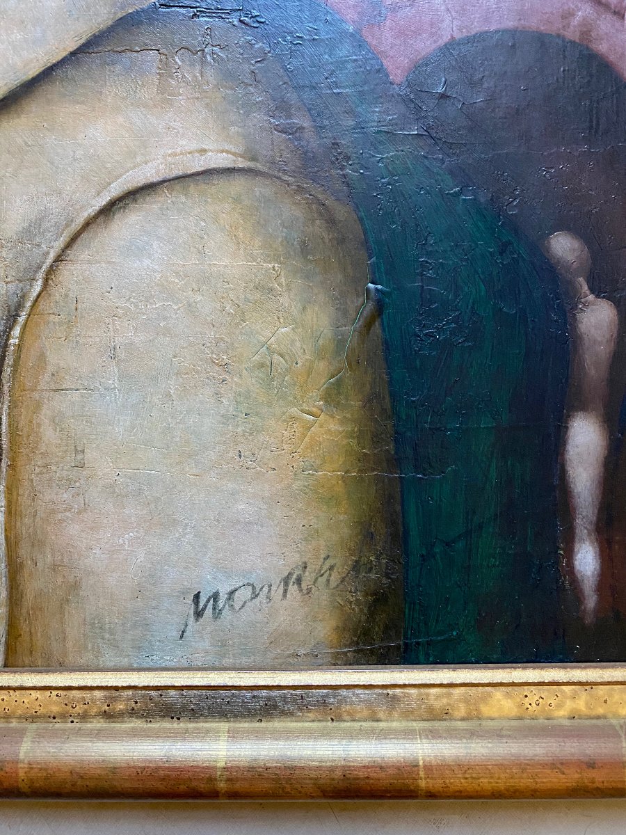 Illegible Signature; Surrealist Painting To Be Identified-photo-3