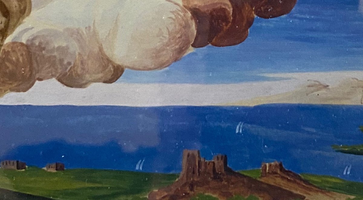 Aquarelle XIXème le char d'Appolon guidé par l'Aurore Guido Reni Cadre à palmettes Directoire-photo-1