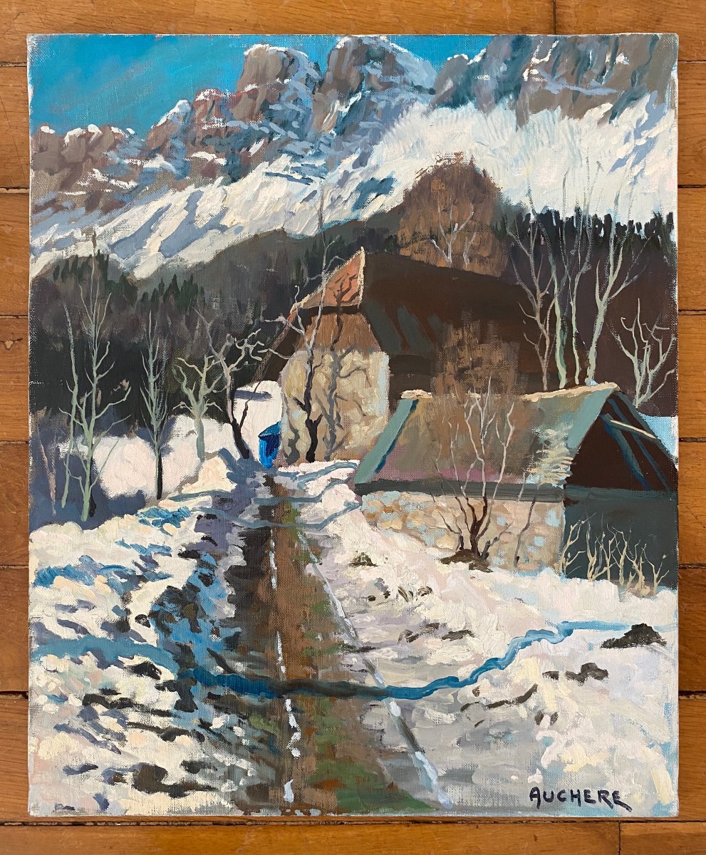 Henri AUCHERE (1908-2000) Gresse-en-Vercors le Grand Veymont ? Montagne à situer-photo-2
