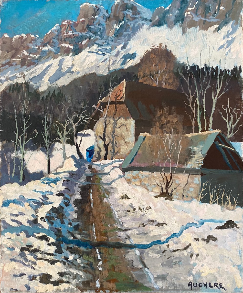Henri AUCHERE (1908-2000) Gresse-en-Vercors le Grand Veymont ? Montagne à situer