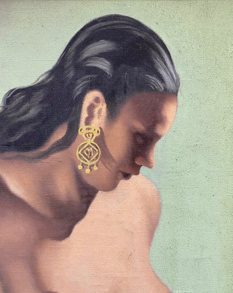 C. Boyer: Woman In Profile, Nude, Art Deco-photo-2