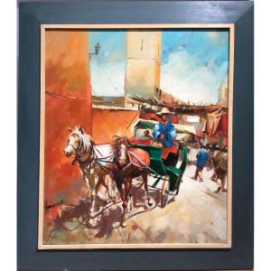 Abdellah Hamimoune 1964 Green Carriage Of Marrakech Morocco