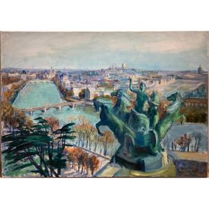 Signed To Identify View Of Paris From The Grand Palais