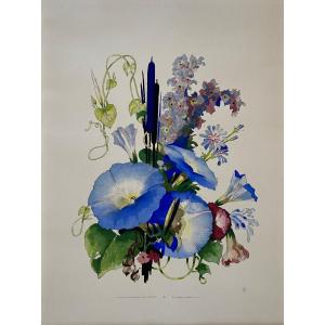 Jean Adrien Mercier (1899-1995) Floral Arrangement With Morning Glories