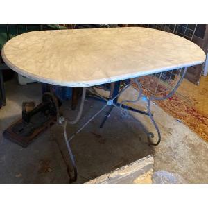 1850 Bistro Table With Marble Top