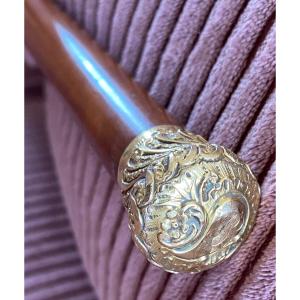 19th-century Gold-handled Walking Stick