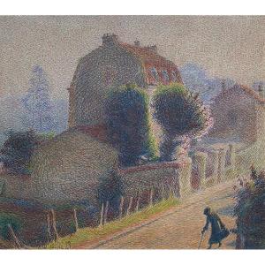 Georges Willaume (1876–1962) A Country Road Linearism Pointillism 1941