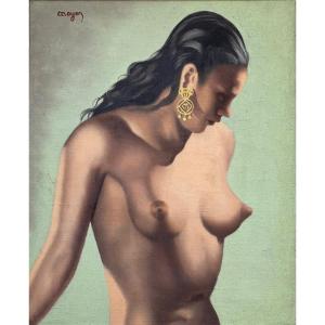 C. Boyer Femme de profil Nu Art Deco