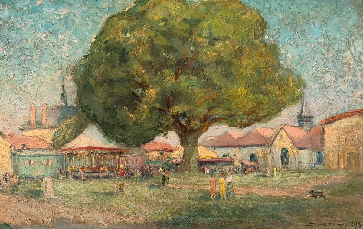 “the Village Party” By Léopold Smetana (1867-1948)-photo-2