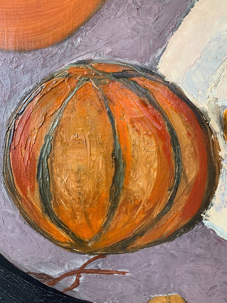 Nature morte aux melons - Tableau par Dany Lartigue (1921- 2017)-photo-1