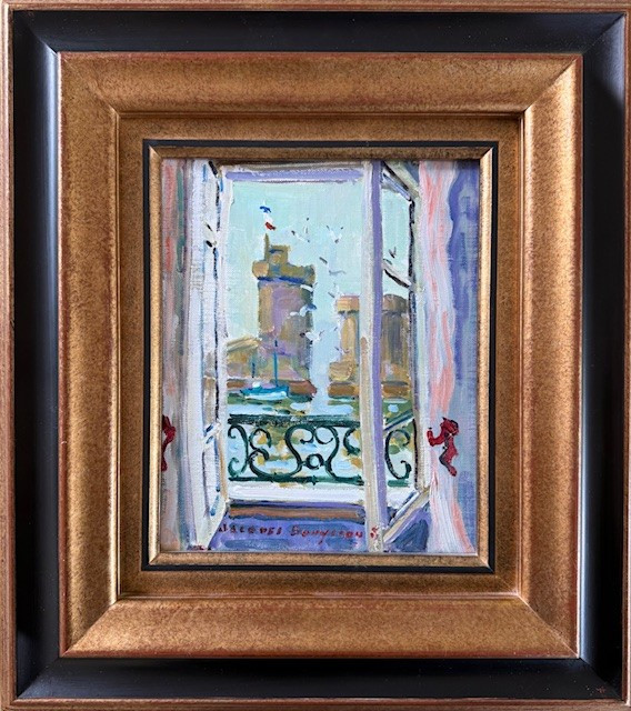 "Vue sur le port de La Rochelle" de Jacques Bouyssou (1926-1997)