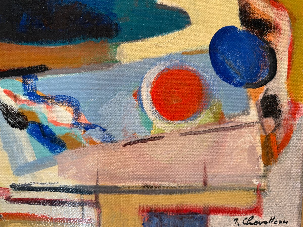 "Nature morte aux raisins" Jean CHEVOLLEAU (1924-1996)-photo-4