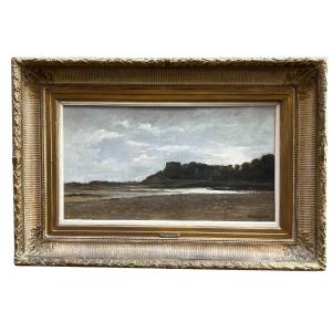 Shore In Jersey By Charles Lapostolet (1824-1890)