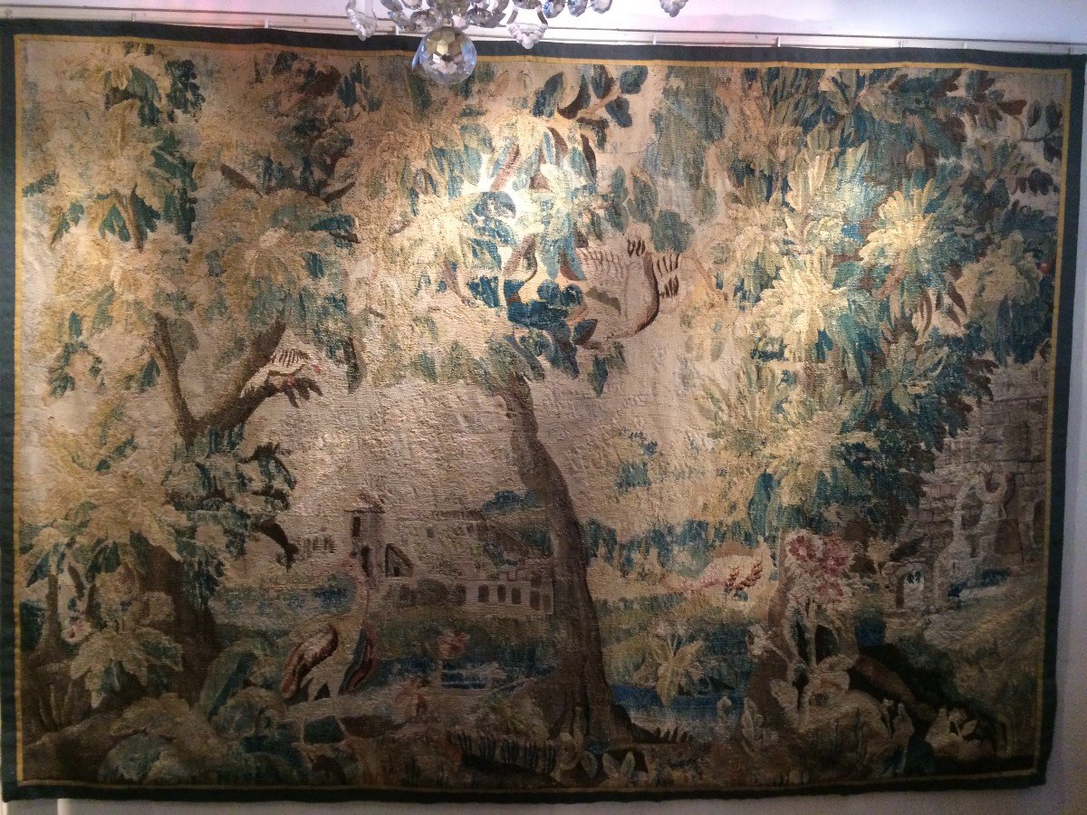 Aubusson Tapestry "verdure" Wool And Silk Late 17th Century Early 18th Century