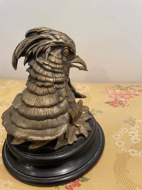 Bronze Inkwell  Napoleon III «  Golden  Pheasant »-photo-1