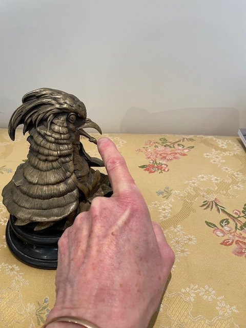 Bronze Inkwell  Napoleon III «  Golden  Pheasant »-photo-2