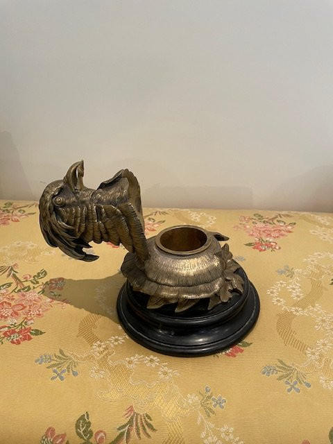 Bronze Inkwell  Napoleon III «  Golden  Pheasant »-photo-3