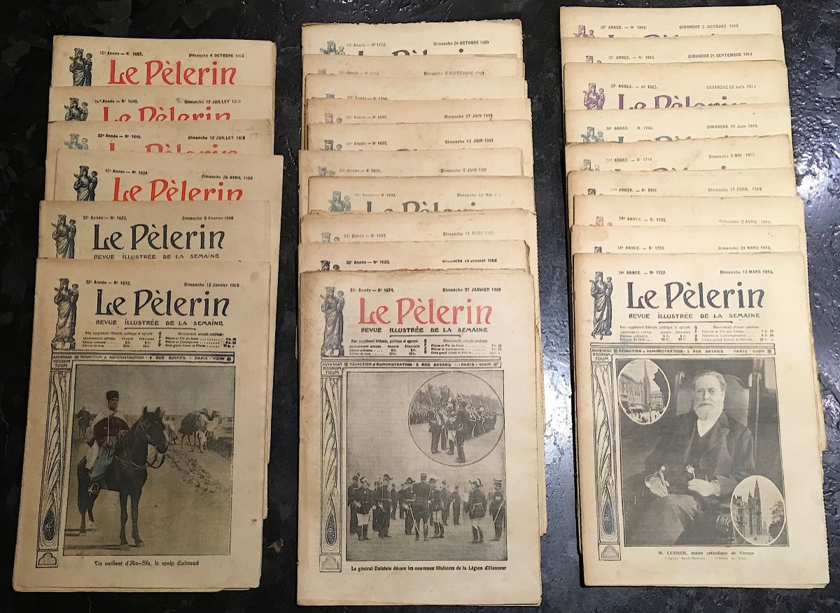 25 Le Pèlerin Magazines With Anti-masonic And Anti-semitic Illustrations Between 1908 And 1913. -photo-4