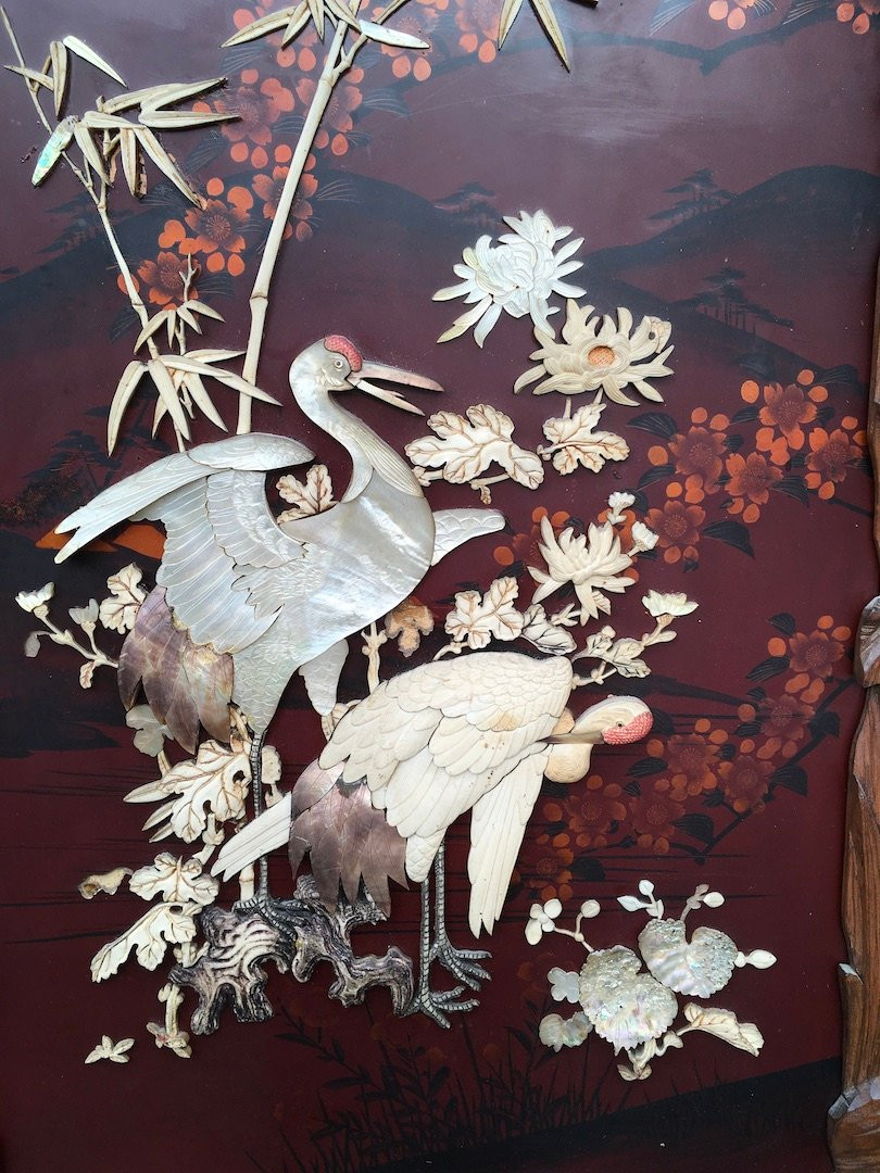 Pair Of Lacquered Panels, Mother-of-pearl Bone Inlays, Far East, Asia, China, Japan, 19th - 20th Century-photo-4