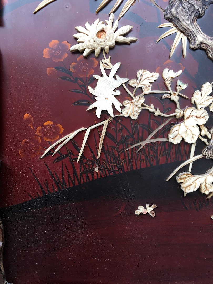 Pair Of Lacquered Panels, Mother-of-pearl Bone Inlays, Far East, Asia, China, Japan, 19th - 20th Century-photo-7
