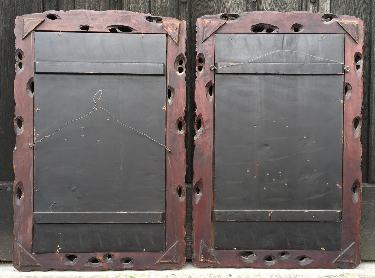 Pair Of Lacquered Panels, Mother-of-pearl Bone Inlays, Far East, Asia, China, Japan, 19th - 20th Century-photo-8