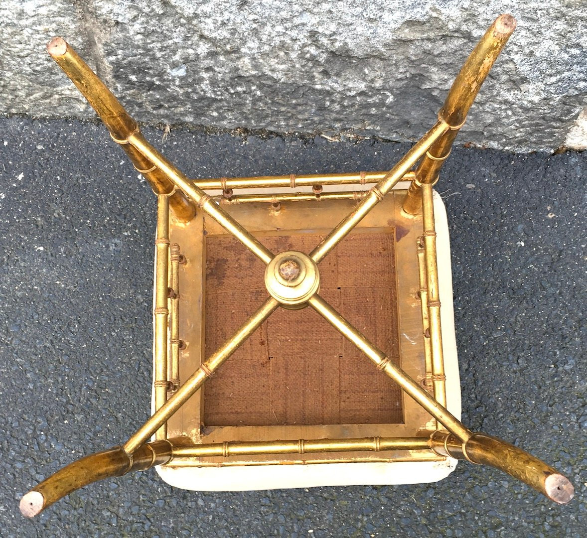Napoleon III Stool In Giltwood, Bamboo Shape. France, Mid-19th Century. -photo-4