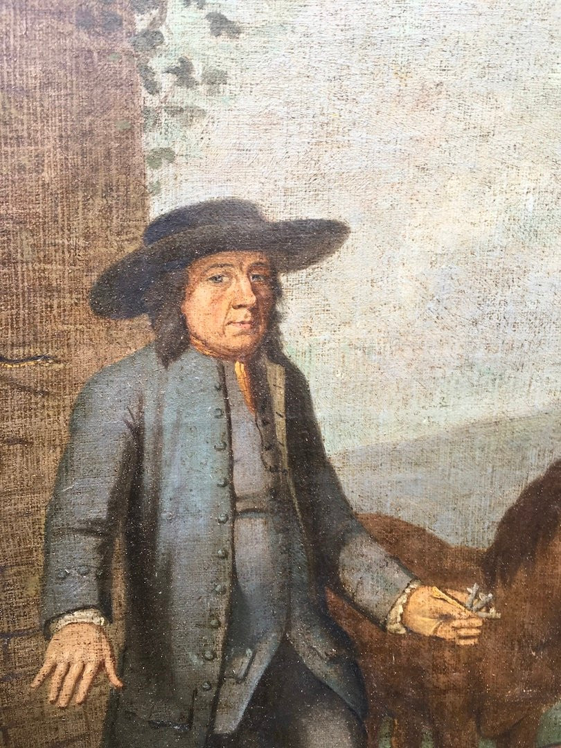 Oil On Canvas. Veterinarian Holding A Flaming Knife With Animals. France, Late 18th Century. -photo-3