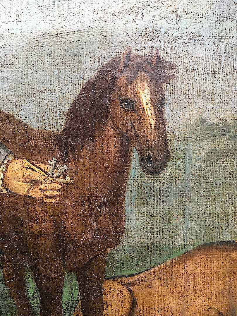 Oil On Canvas. Veterinarian Holding A Flaming Knife With Animals. France, Late 18th Century. -photo-4