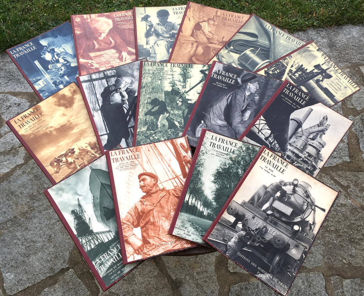 15 Volumes With Publisher's Bindings "la France Travaille" Editions Horizons De France 1932-1934.